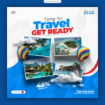 Illustrated checklist of essential documents for international travel, including passport and visa.