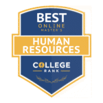 A student studies for their accredited online master's in human resources, considering top universities for HR management.